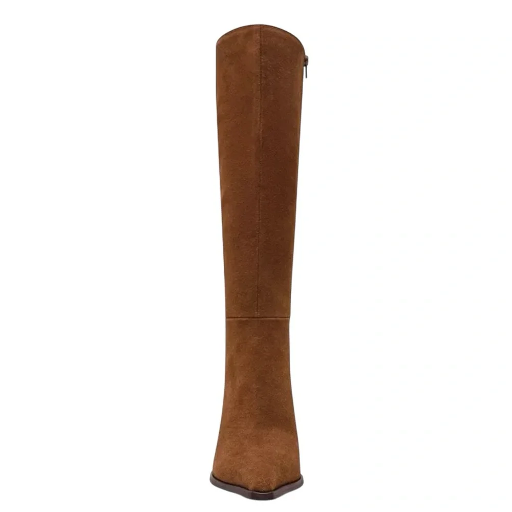 New Steve Madden Suede Lingo Knee-High Pointed-Toe Stiletto Dress Boots